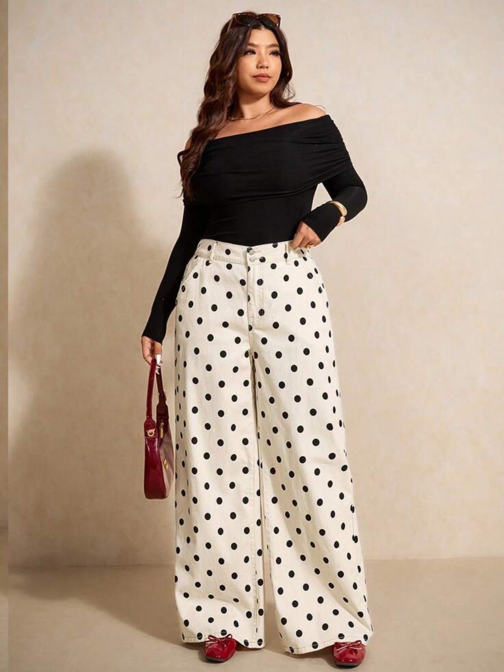 Elaquor Plus Size Apricot Jeans Autumn High Waist Straight Legs Comfortable